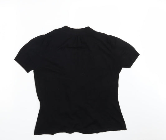 M & Co. Womens Black Wrap Jumper Size M