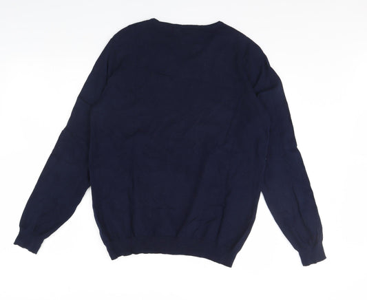 Nutmeg Mens Blue Pullover Jumper Size L