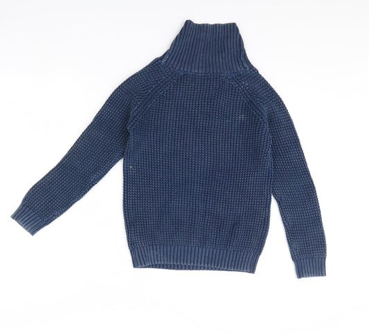 M&S Boys Blue Henley Jumper Size 9 Years