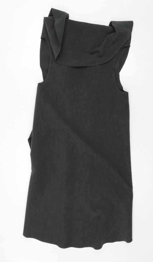 New Look Womens Grey Fleece Jacket Waistcoat Size M