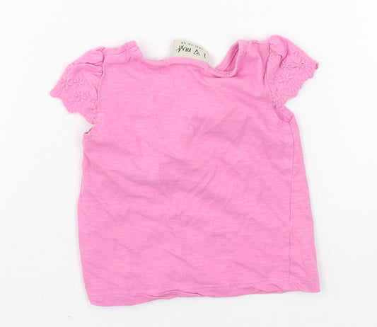 NEXT Girls Pink Jersey Basic T-Shirt Size 3-6 Months