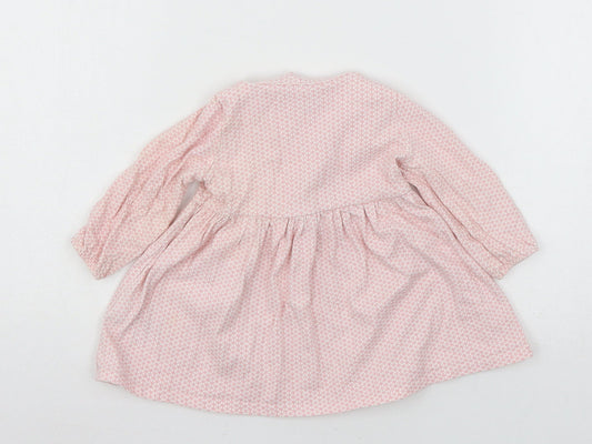 NEXT Girls Pink Polka Dot Jersey Skater Dress Size 3-6 Months