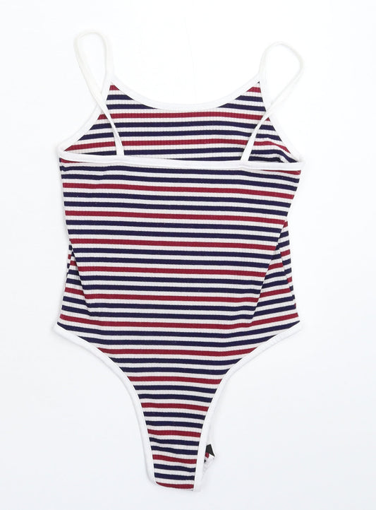 Preworn Womens Multicoloured Striped Bodysuit One-Piece Size S