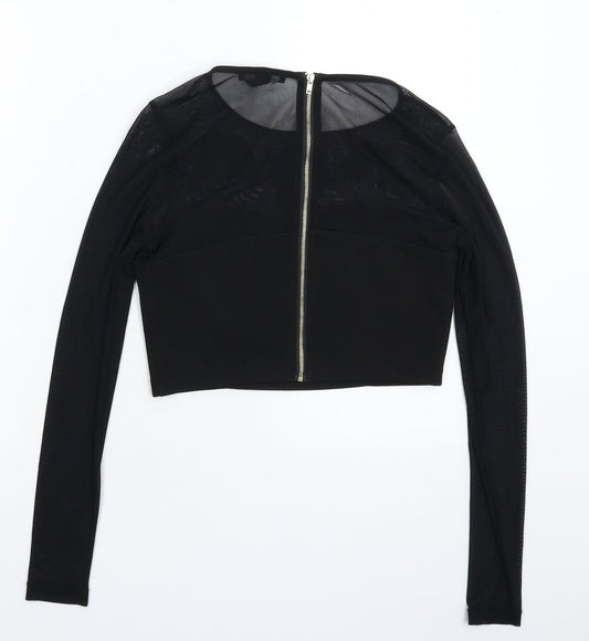 FOREVER 21 Womens Black Cropped Blouse Size M