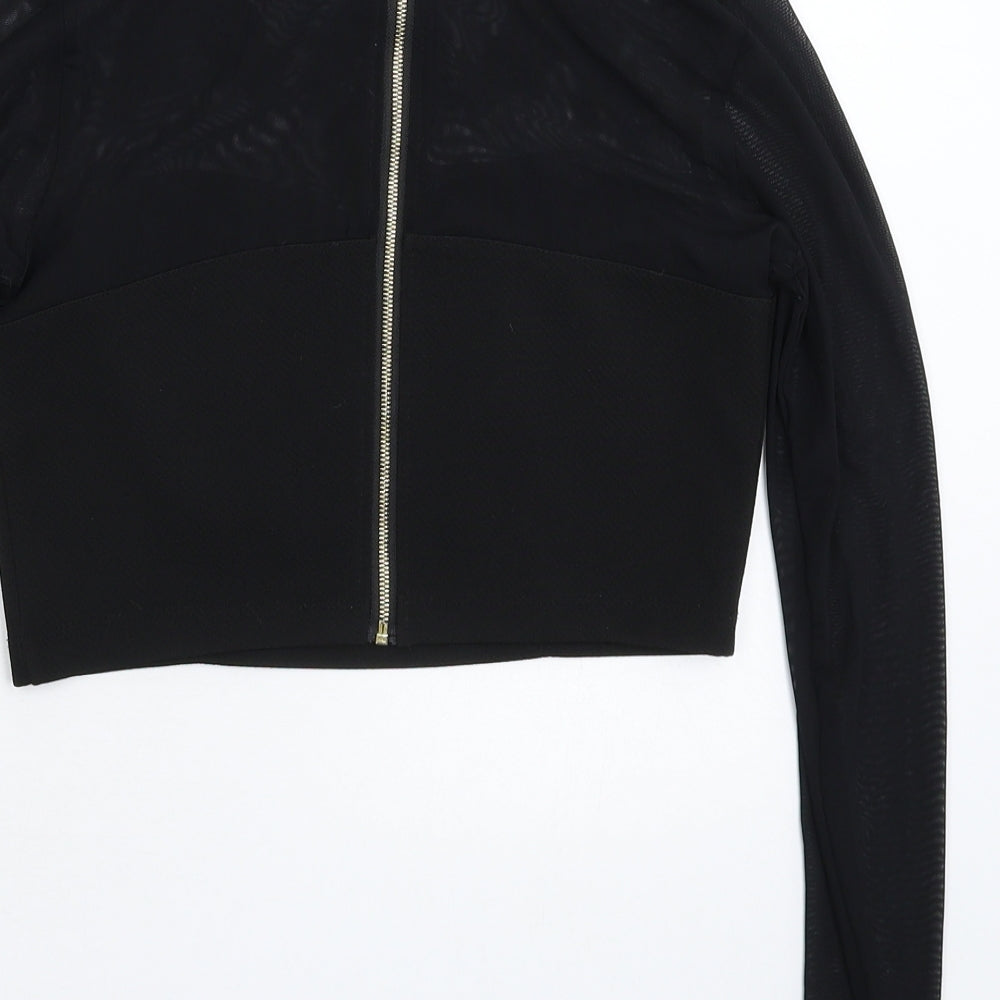 FOREVER 21 Womens Black Cropped Blouse Size M