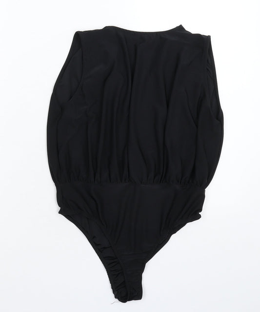 Missguided Womens Black Bodysuit One-Piece Size 8