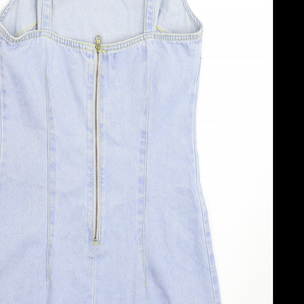 New Look Womens Blue Denim Mini Size 8