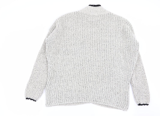 Papaya Womens Grey Cardigan Jumper Size M