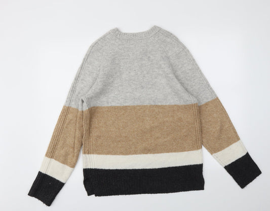 M&S Womens Multicoloured Striped Pullover Jumper Size S