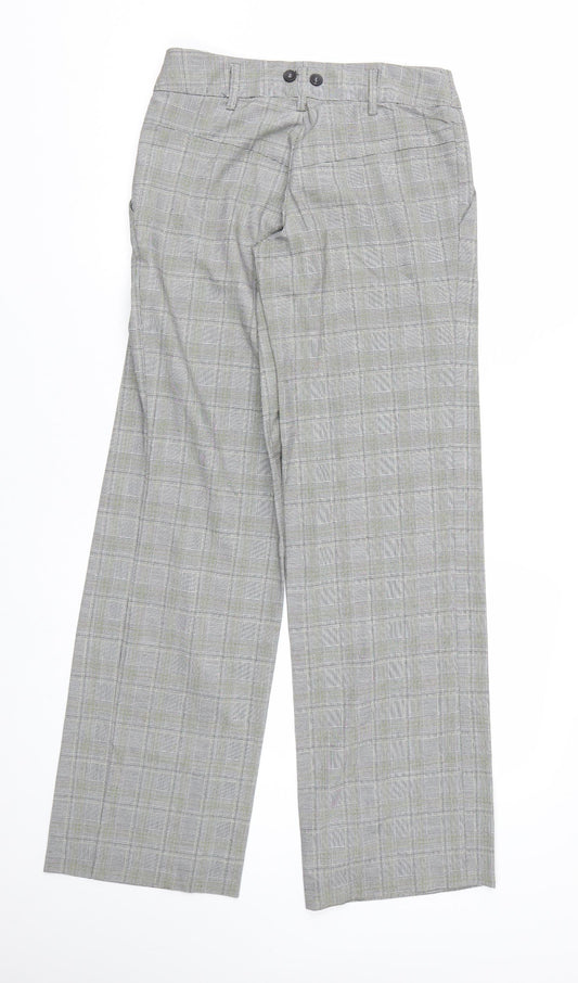 ETHEL AUSTIN Womens Grey Plaid Trousers Size 6 L30 in