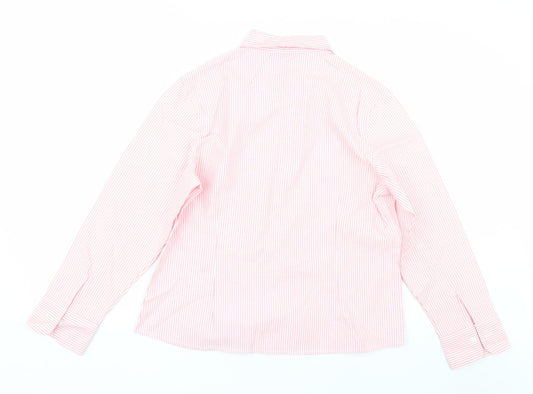 Boteli Womens Pink Striped Basic Button-Up Size 2XL