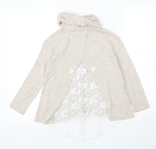 River Island Girls Beige Pullover Jumper Size 7 Years