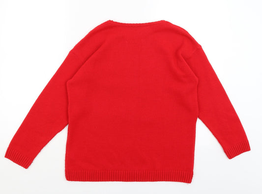 George Girls Red Pullover Jumper Size 13-14 Years - All I Want