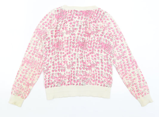 New Look Womens Ivory Cardigan Jumper Size 6 - Hearts