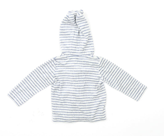 George Baby Grey Striped Full Zip Jumper Size 9-12 Months