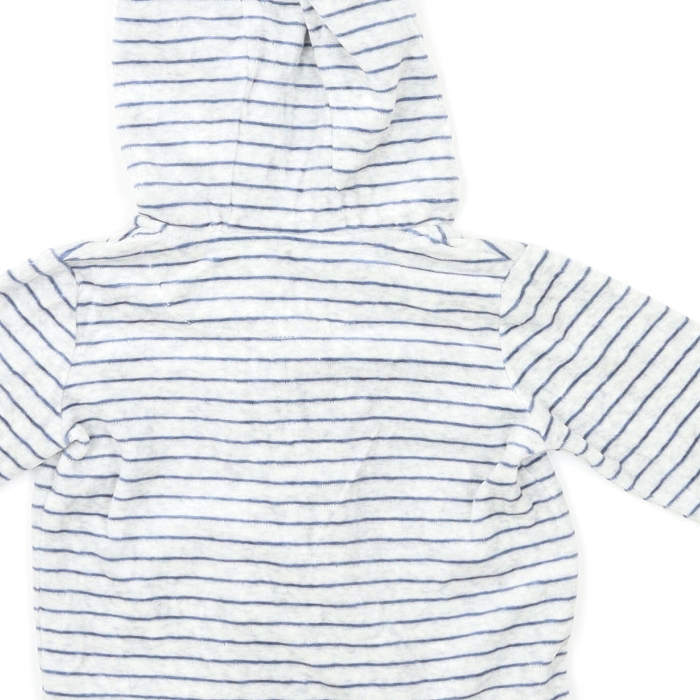 George Baby Grey Striped Full Zip Jumper Size 9-12 Months