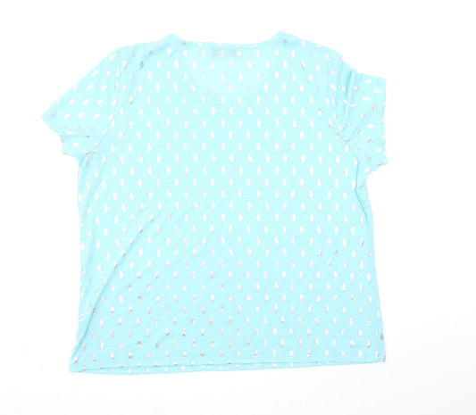 anna rose Womens Blue Basic T-Shirt Size 2XL