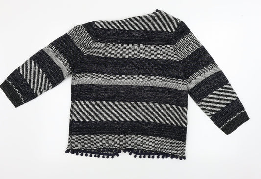 tegether Womens Black Geometric Cardigan Jumper Size 14