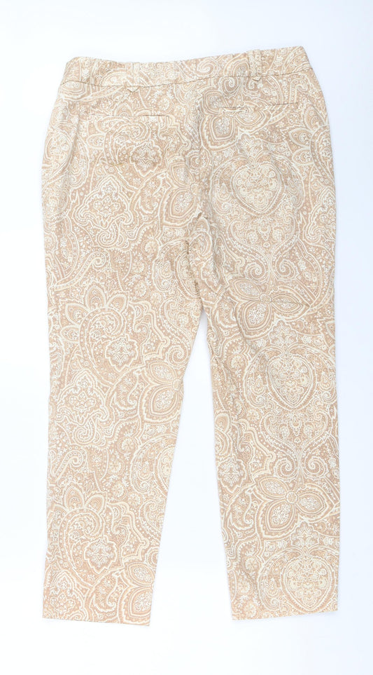 Charter Club Womens Beige Geometric Capri Trousers Size 10 L26 in