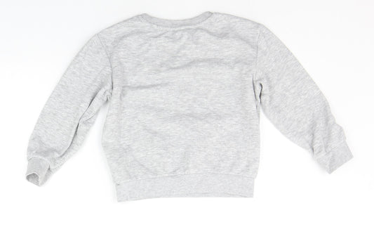 H&M Girls Grey Pullover Jumper Size 5-6 Years