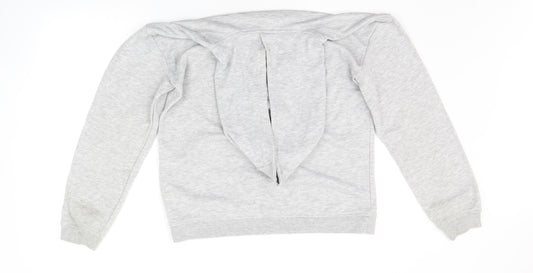 Primark Girls Grey Houndstooth Henley Hoodie Size 14-15 Years - UNICORN