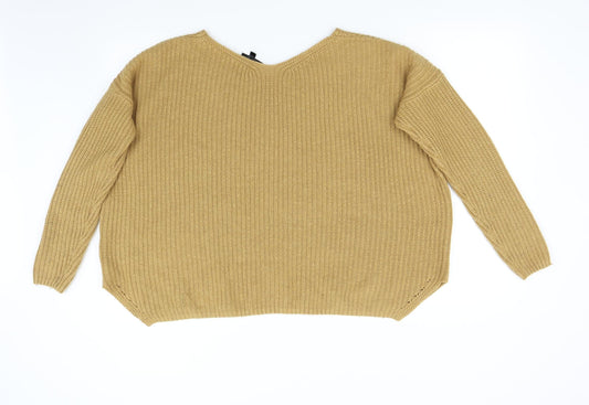 Topshop Womens Brown Knit Pullover Jumper Size 8 - Over Sized