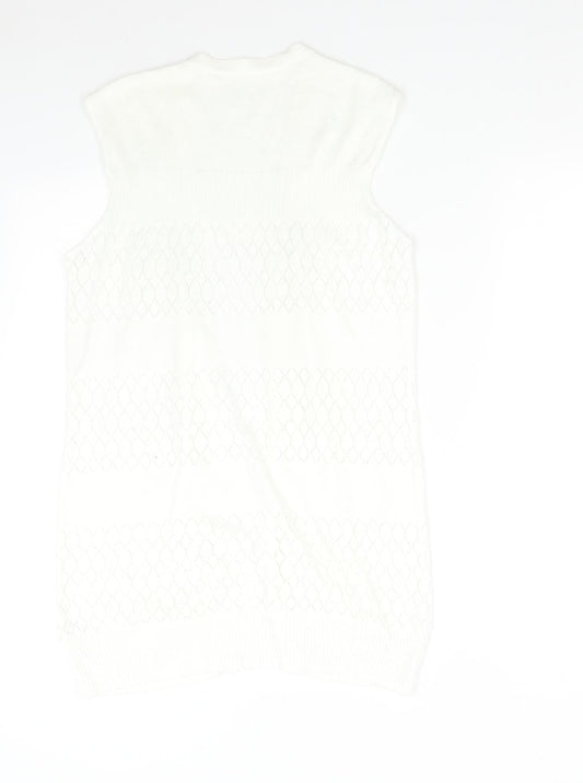 Topshop Womens Ivory Knit Cardigan Jumper Size 10