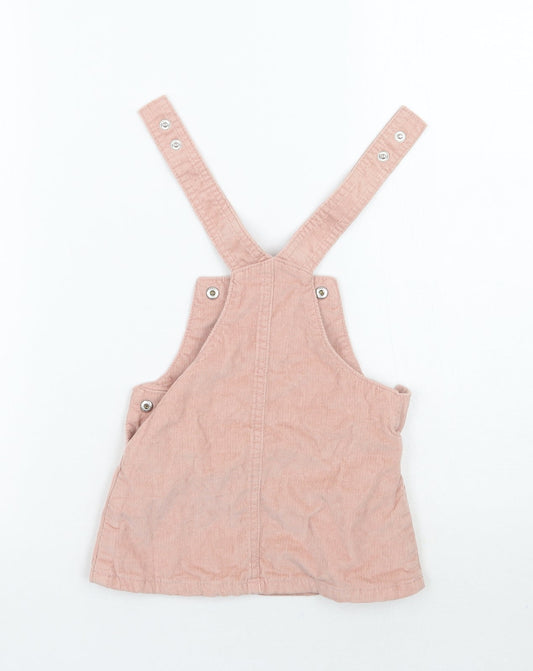 Bluezoo Girls Pink Pinafore/Dungaree Dress Size 3-6 Months