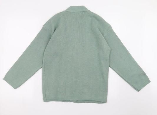 Etiquette Womens Green Knit Cardigan Jumper Size M