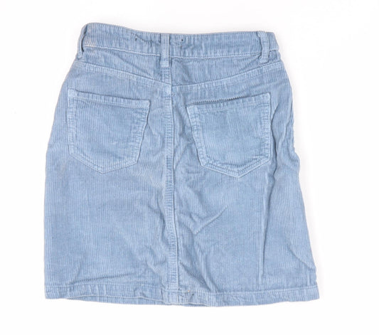 New Look Womens Blue A-Line Skirt Size 6 - Cord Fabric
