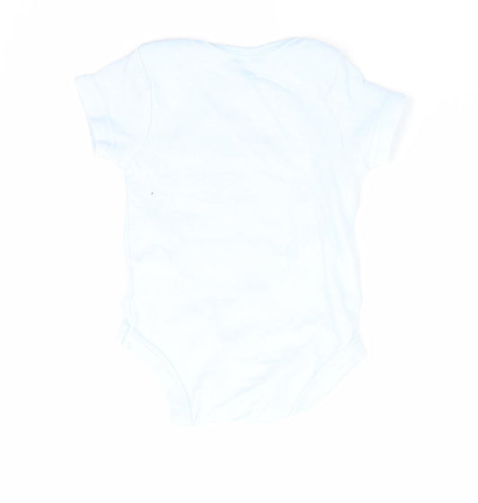 Moon & Stars Boys Blue Animal Print Romper One-Piece Size 0-3 Months - Lion I'm Roarly Cute