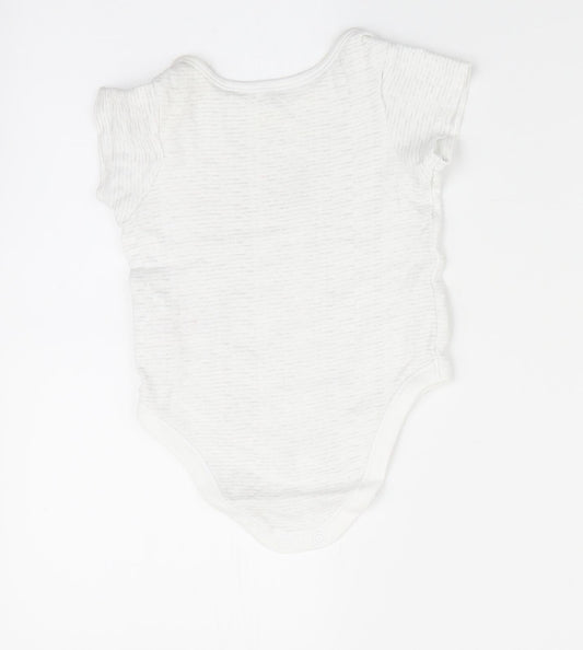 Lullaby Boys Green Striped Romper One-Piece Size 3-6 Months - Bear Logo