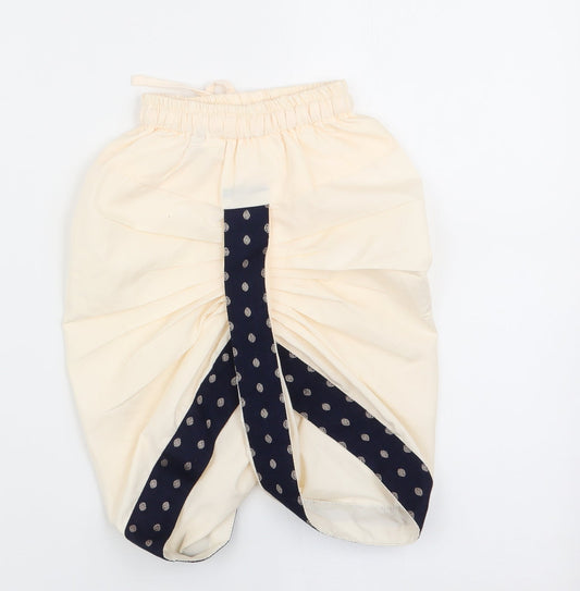 Preworn Girls Ivory Jogger Trousers Size 9-12 Months