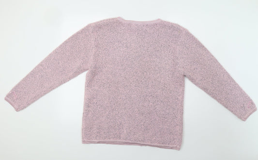 Amolretti Womens Pink Cardigan Jumper Size XL