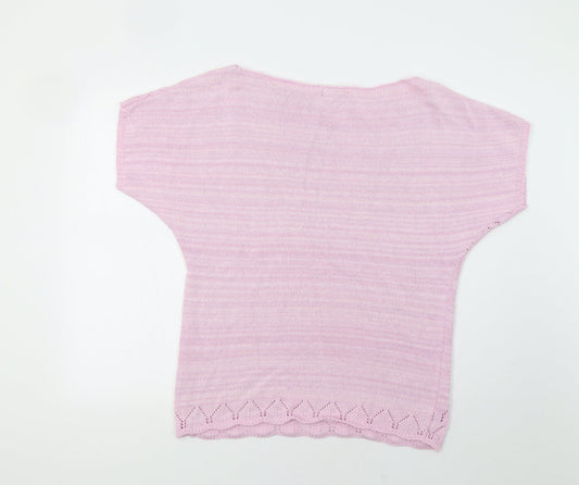One Touch Womens Pink Pullover Jumper Size M