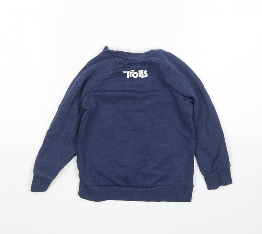 Character Girls Blue Pullover Sweatshirt Size 4 Years - Trolls