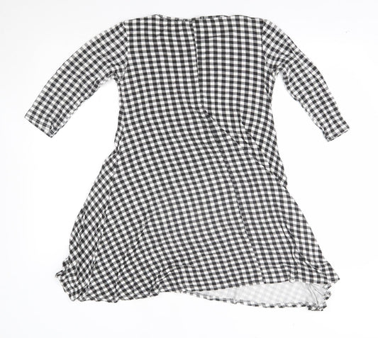 QED London Womens Black Check A-Line Size 10