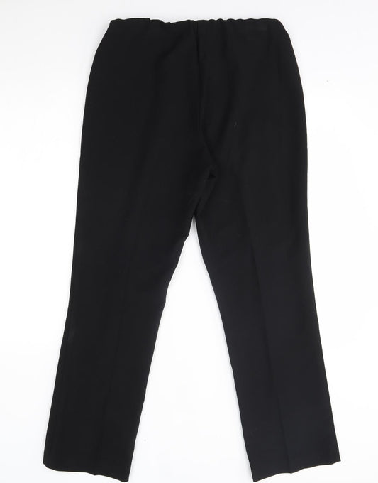 Mia Moda Womens Black Trousers Size 10 L28 in