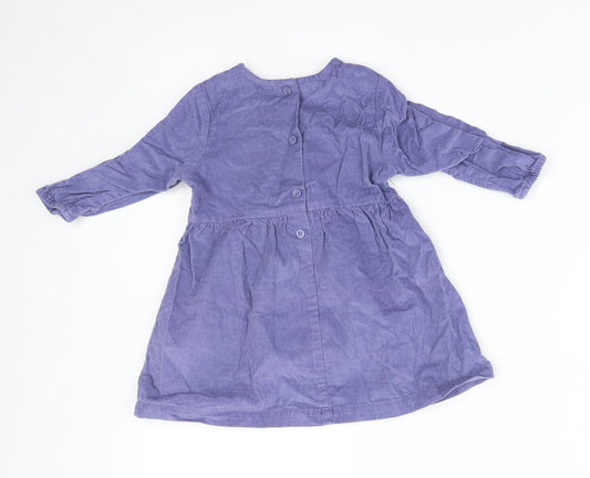 united colours of benetton Girls Purple Corduroy A-Line Size 9-12 Months