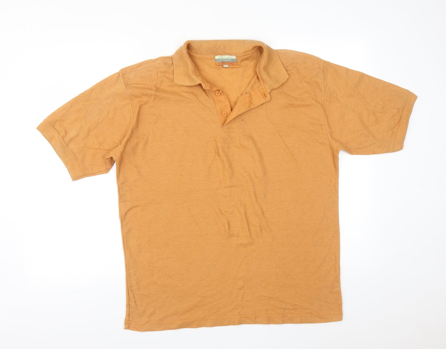 Fellini Mens Orange Polo Size L
