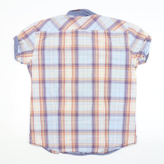 Angelo Litrico Mens Multicoloured Check Button-Up Size XL