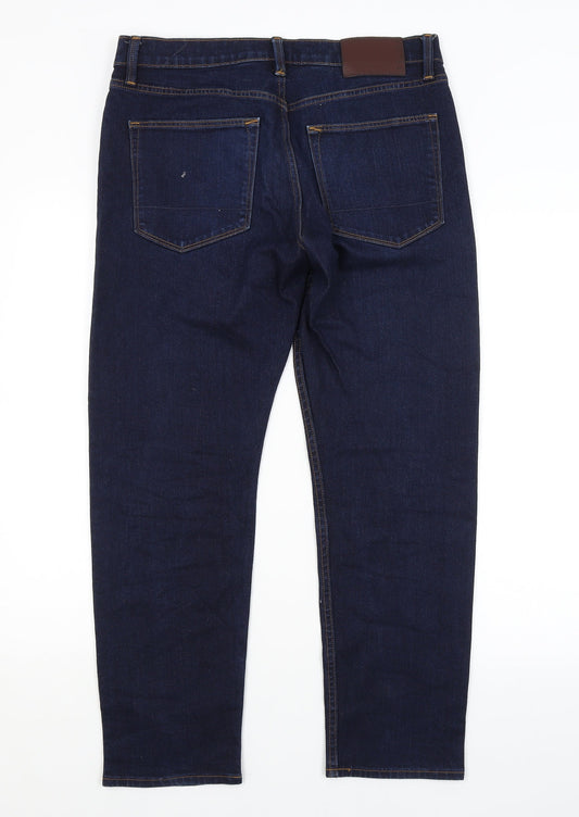 M&S Womens Blue Tapered Jeans Size 32 in L29 in
