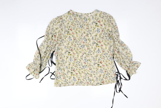 Fashion Union Womens Green Floral Basic Blouse Size 6