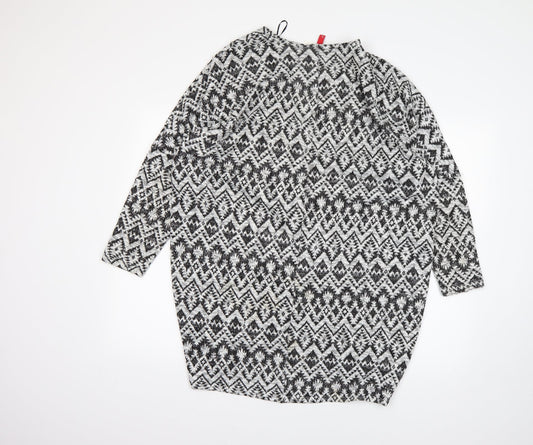 H&M Womens White Striped Cardigan Jumper Size L