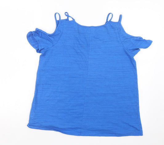 Papaya Womens Blue Tunic Blouse Size 10