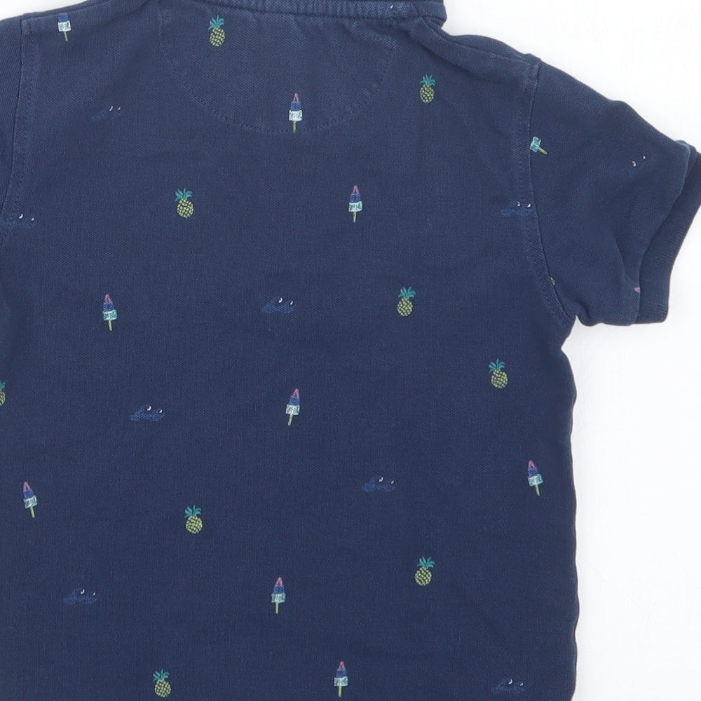 Marks and Spencer Boys Blue Geometric Basic Polo Size 2-3 Years