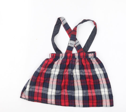 George Girls Red Check A-Line Skirt Size 2-3 Years