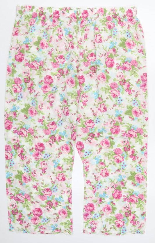 Preworn Womens Multicoloured Floral Trousers Size 42 in L28 in - Pyjama Pants