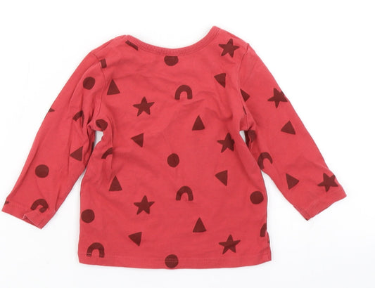 George Girls Pink Spotted Basic T-Shirt Size 6-9 Months