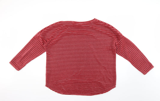 Roman Womens Red Striped Pullover Jumper Size 16